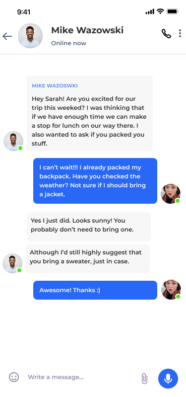 Wave App Message Page